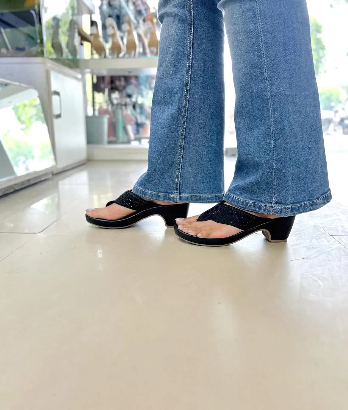 Edge Black Platform Slippers