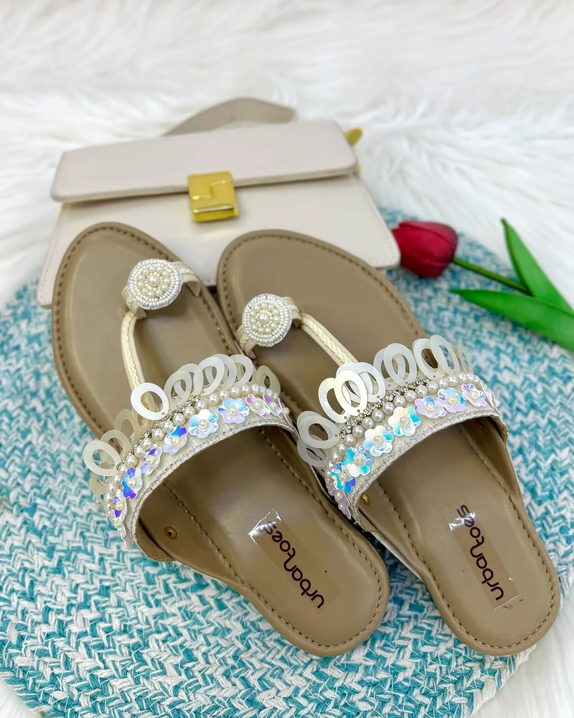 Handmade Kolhapuri Flats Sequin