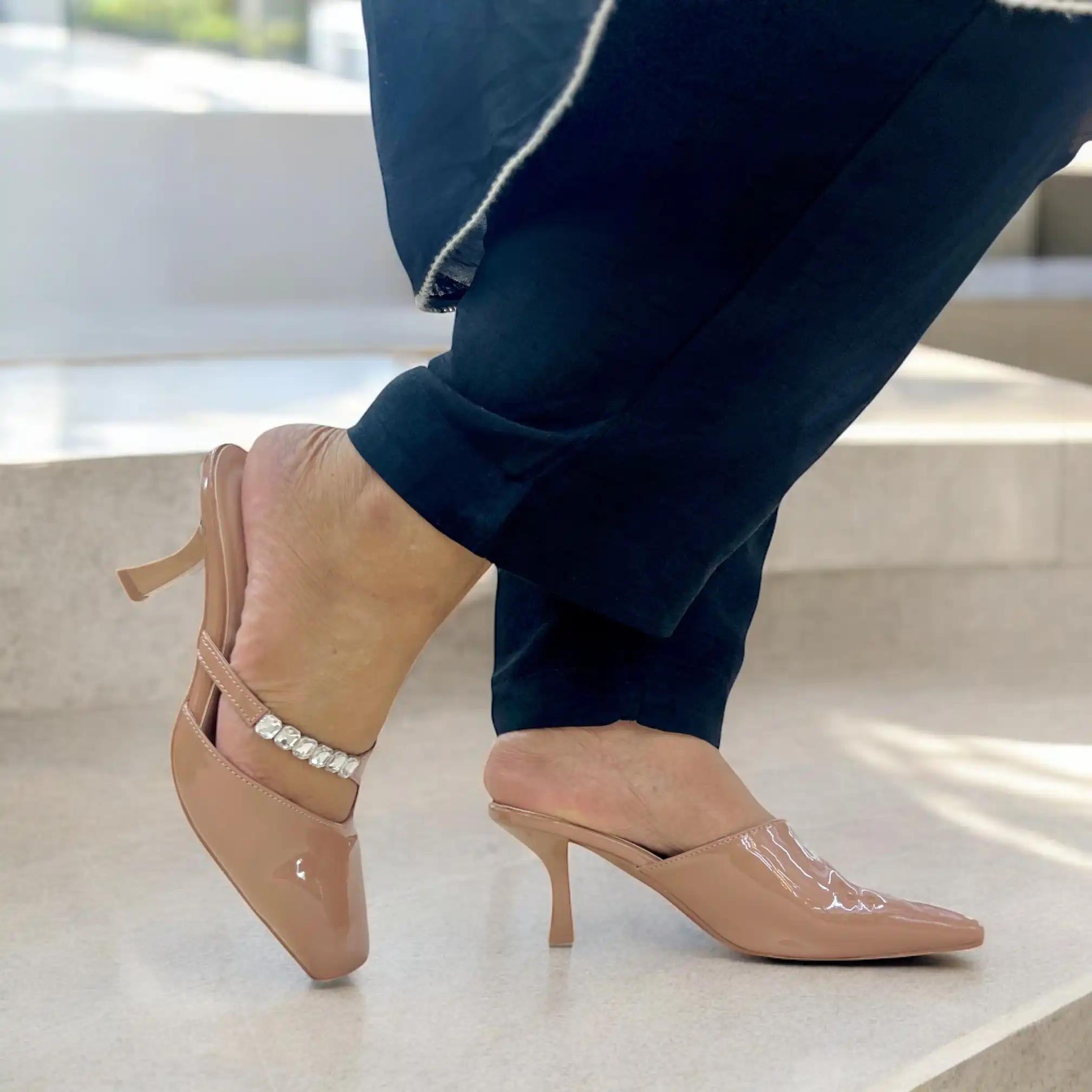 Luxe Pencil Heel Mules