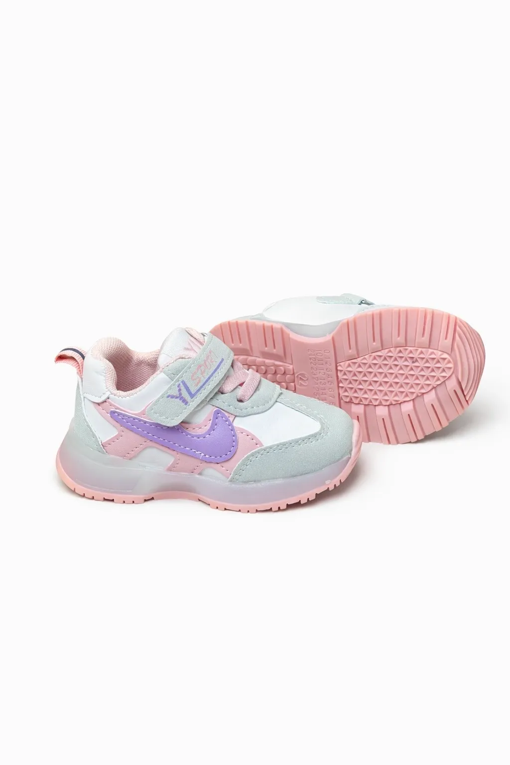 Urbantoes Kids Air Soft Runner Sneakers With Light– Pastel Purple & Pink