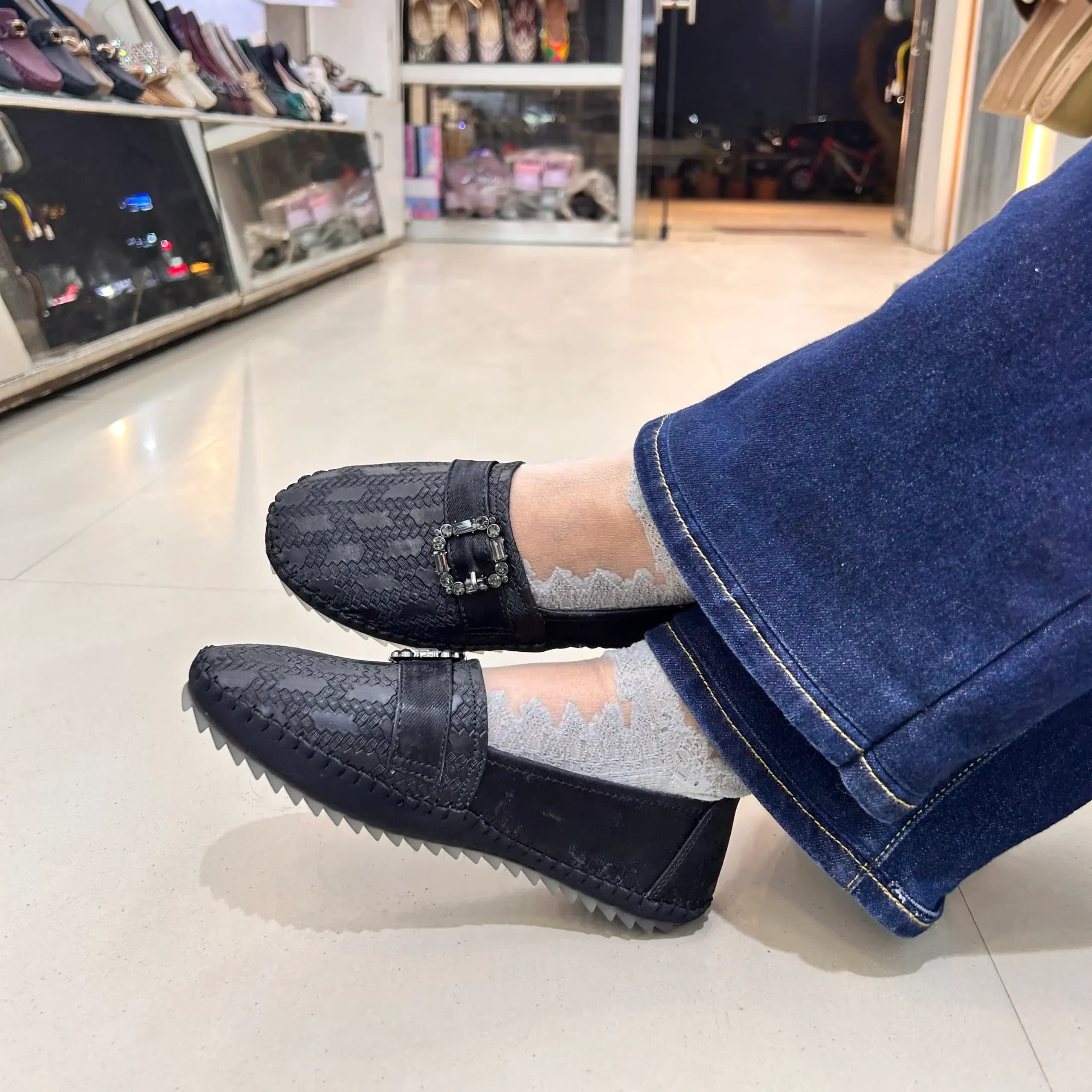 UrbanToes Grace Buckle Comfort Loafers Black