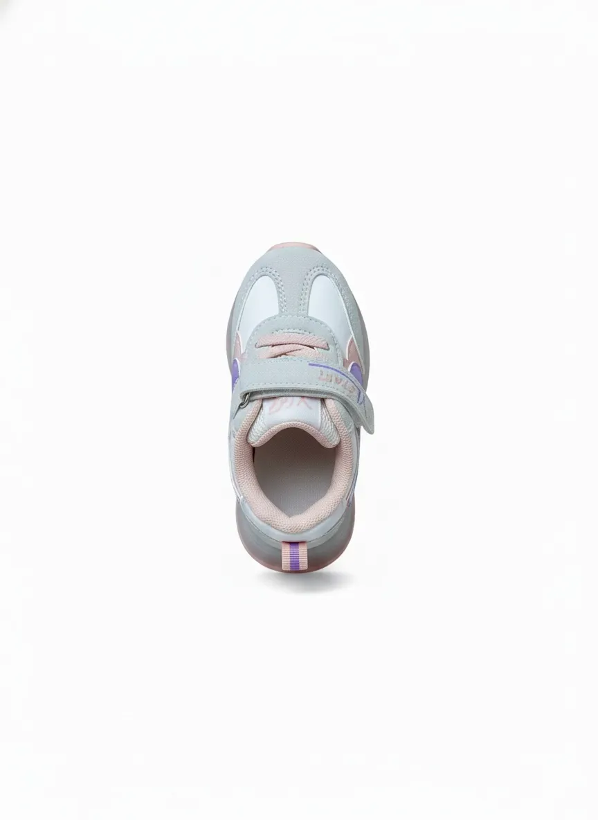 Urbantoes Kids Air Soft Runner Sneakers With Light– Pastel Purple & Pink