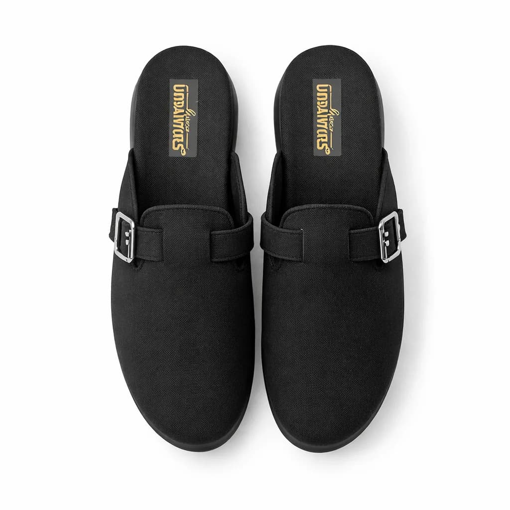 Women Comfortable Walking Mule Flats – Black