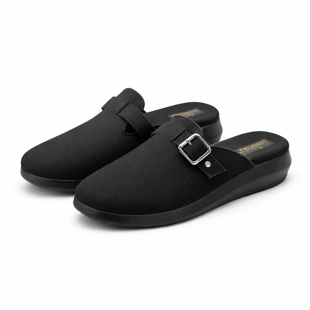 Women Comfortable Walking Mule Flats – Black