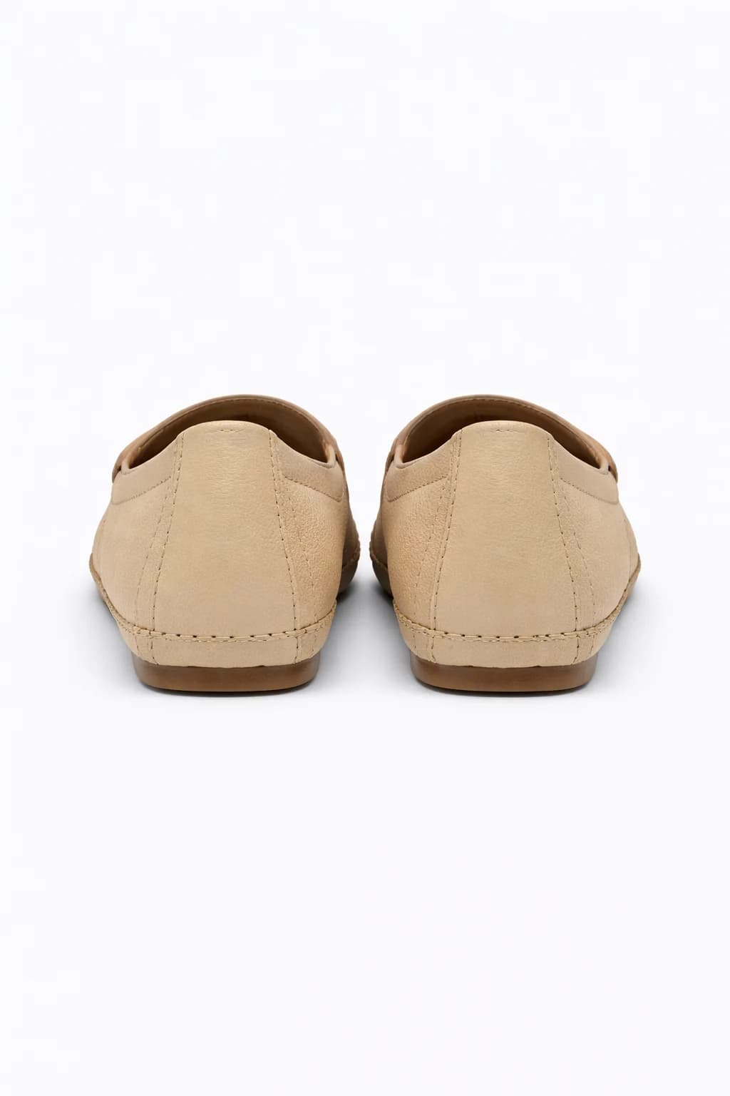 Beige Bow Stone Women Walking Flats