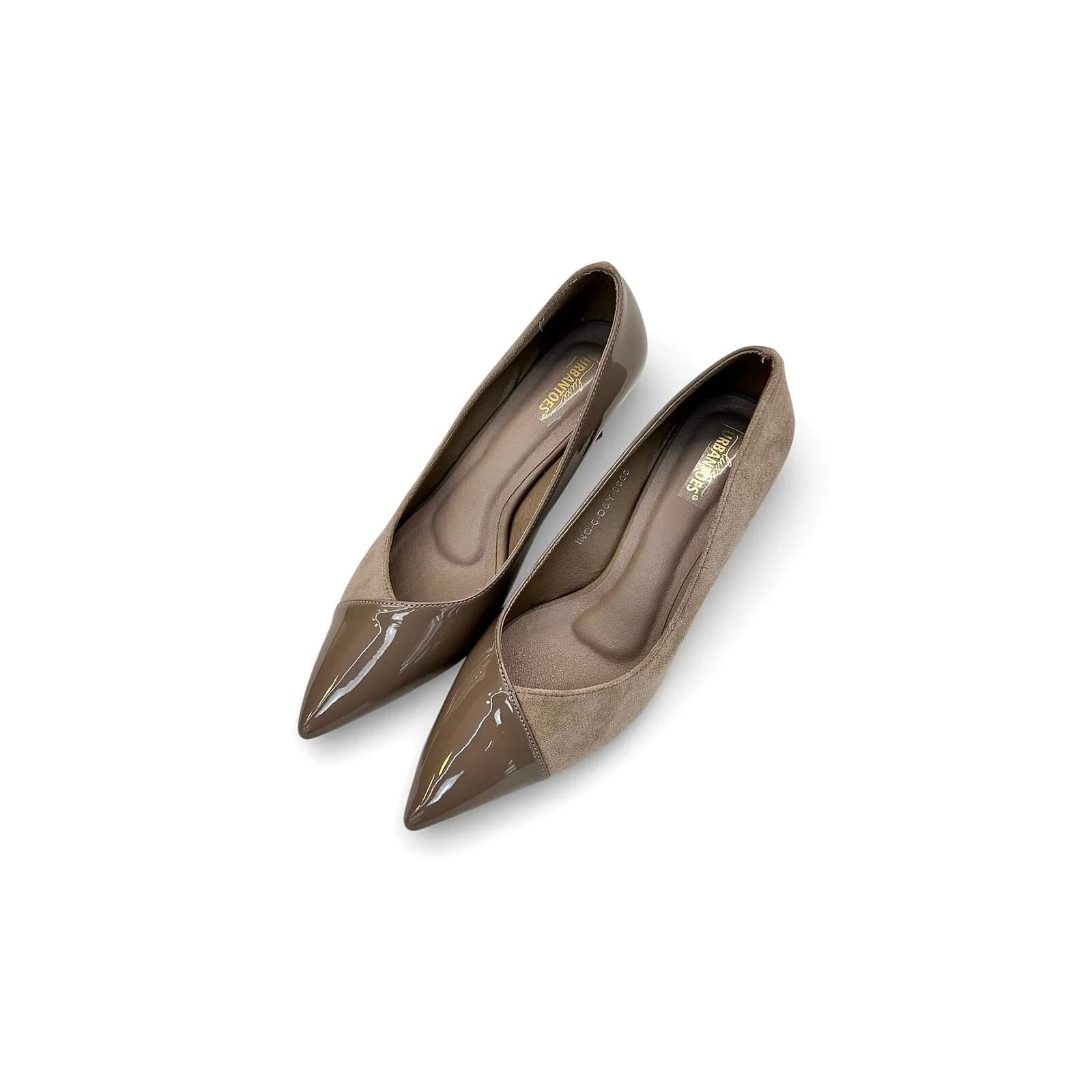 Beige Pointed Toe Heels for Women – Suede & Patent Formal Pumps