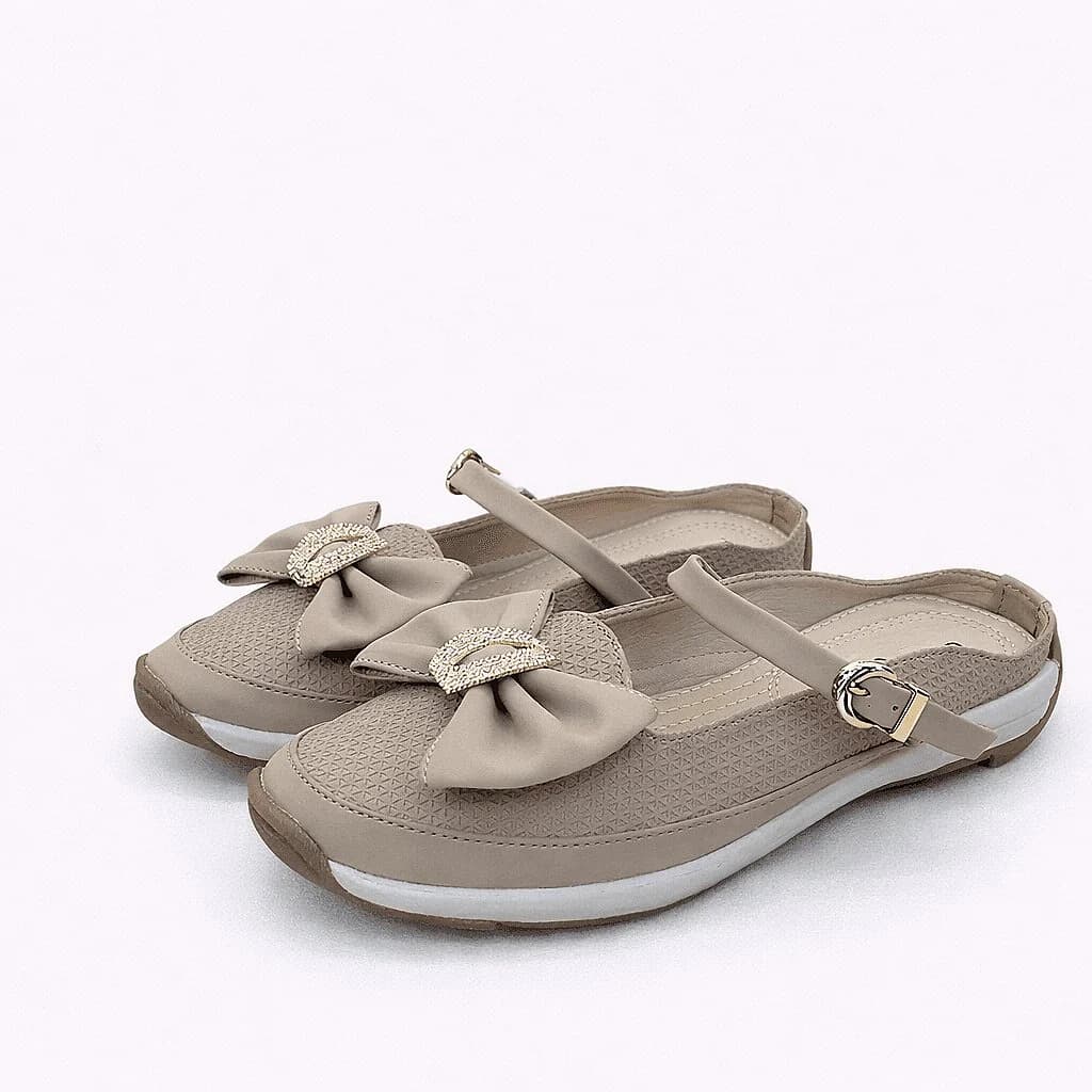 Urbantoes Women’s Beige Walking Flats with Bow Detail
