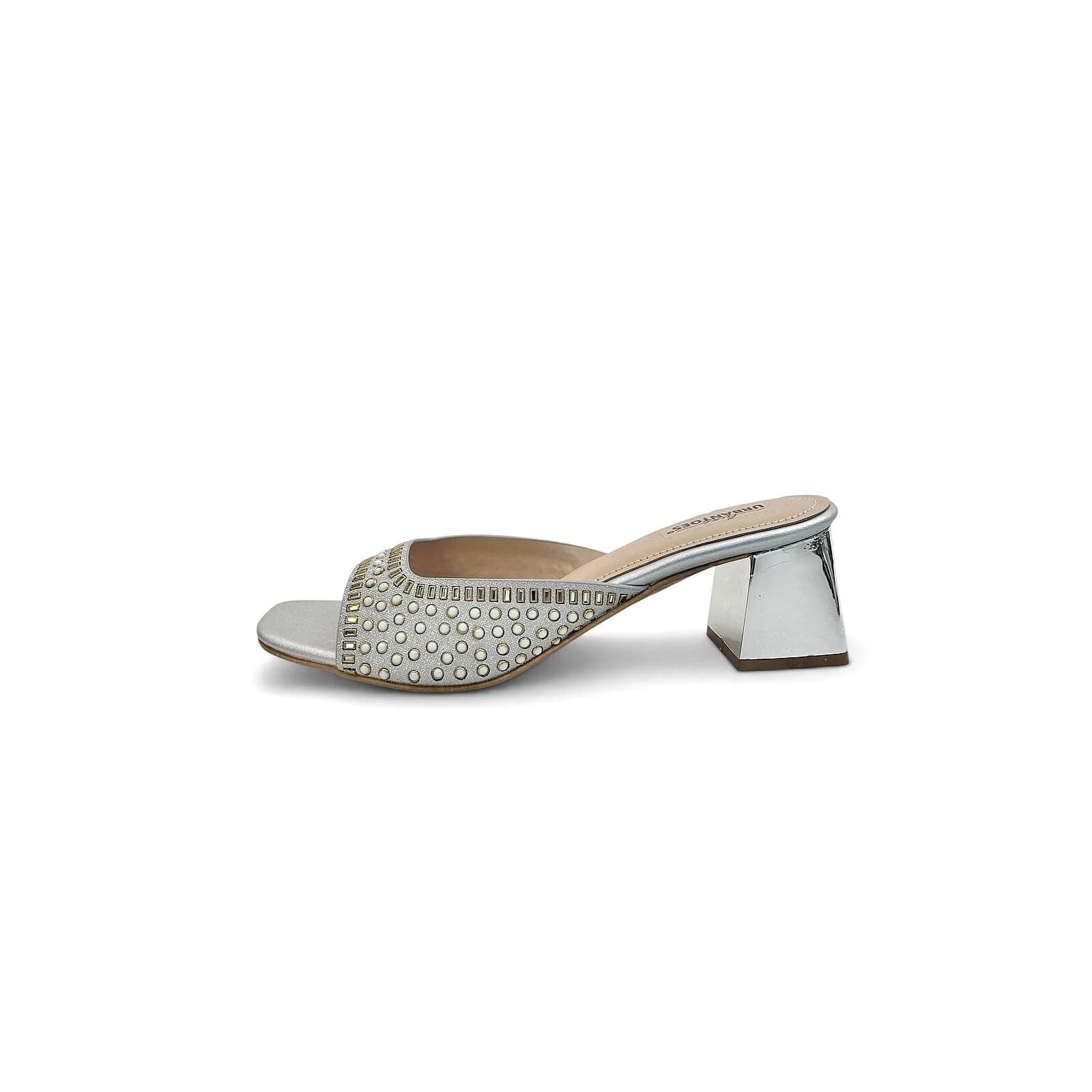 Silver Embellished Block Heel Sandals for Women – Urbantoes