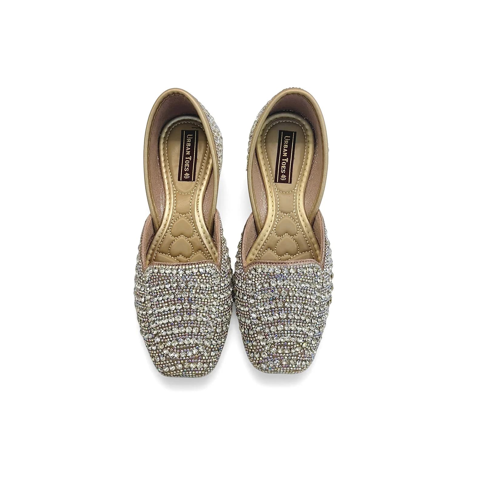 RoseGold Crystal Embellished Jutti for Women – Wedding & Festive Wear