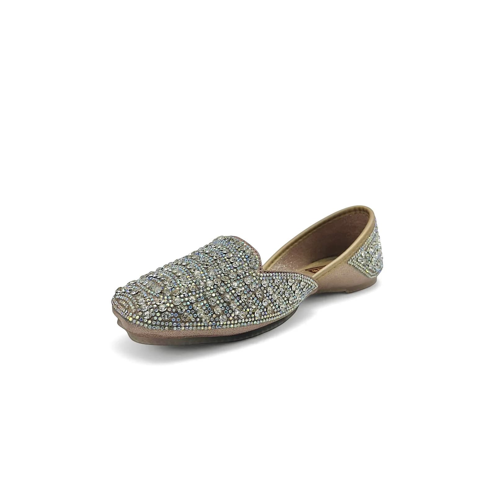 RoseGold Crystal Embellished Jutti for Women – Wedding & Festive Wear