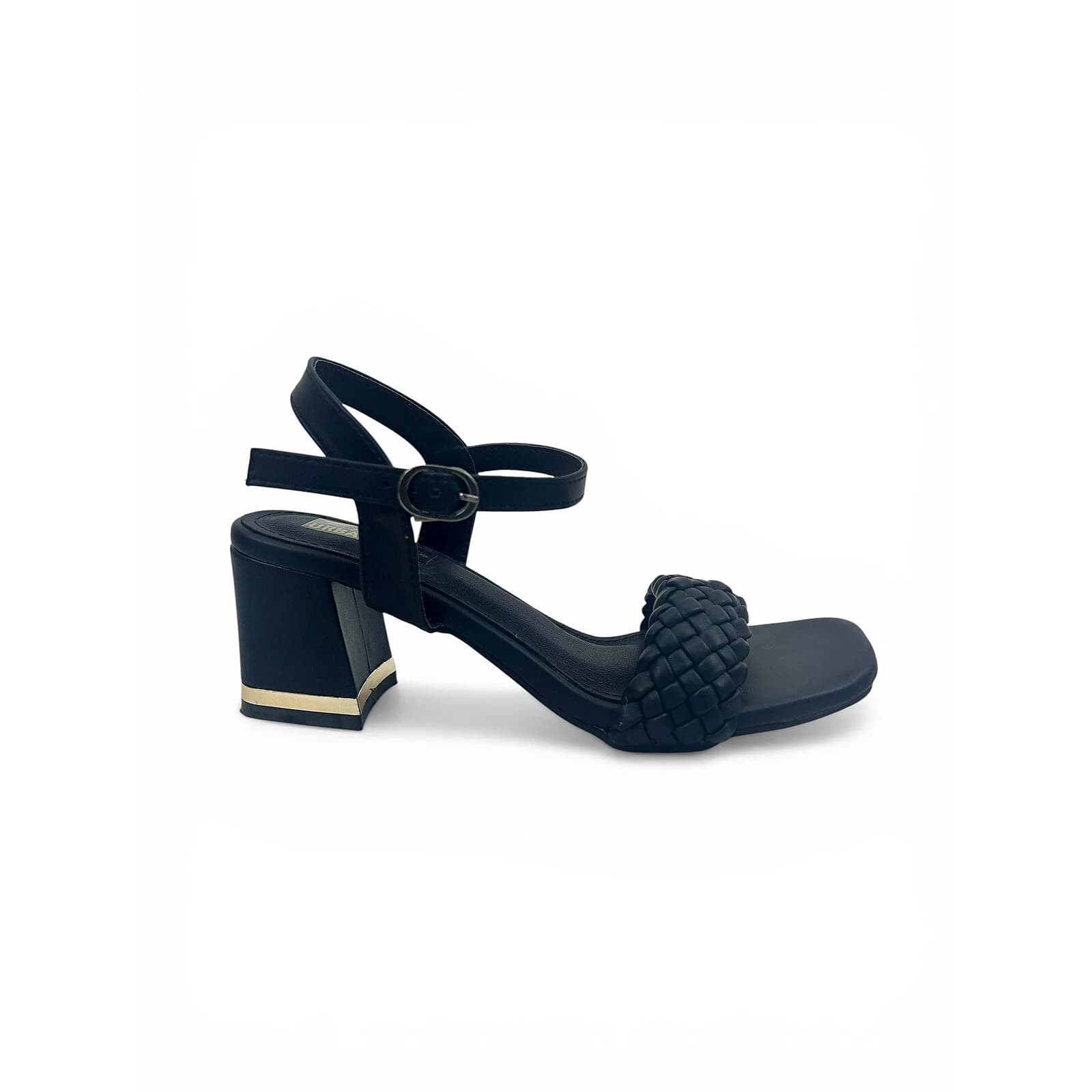Black Woven Block Heel Sandals for Women – Urbantoes India
