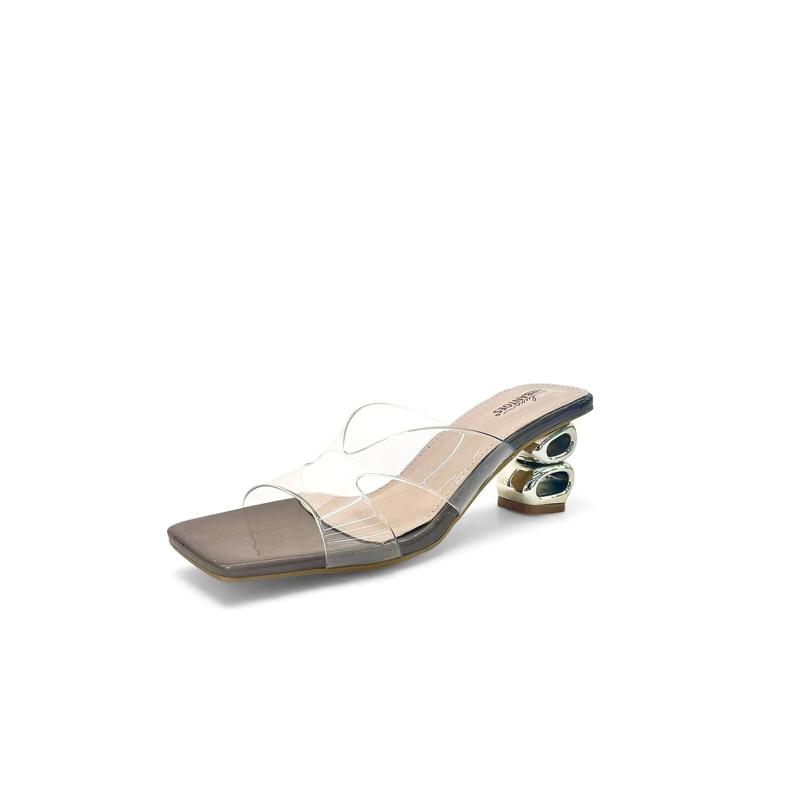 Transparent Brown Strap Designer Heels Sandals for Women – Urbantoes India