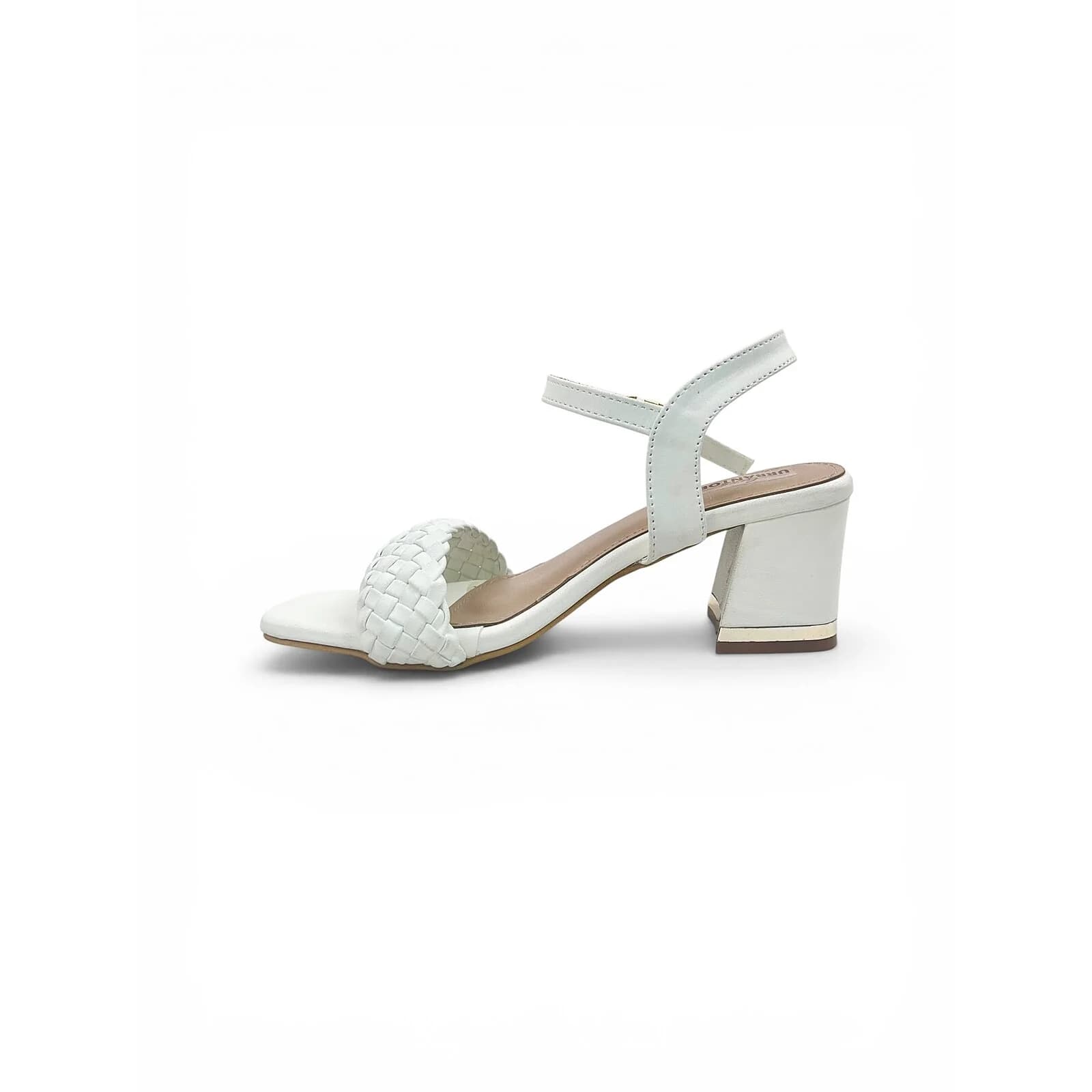 White Woven Block Heel Sandals for Women – Urbantoes India