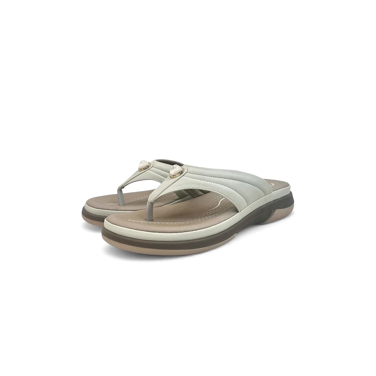 Cream Cushioned Toe-Post Comfort Sandals for Women – Urbantoes