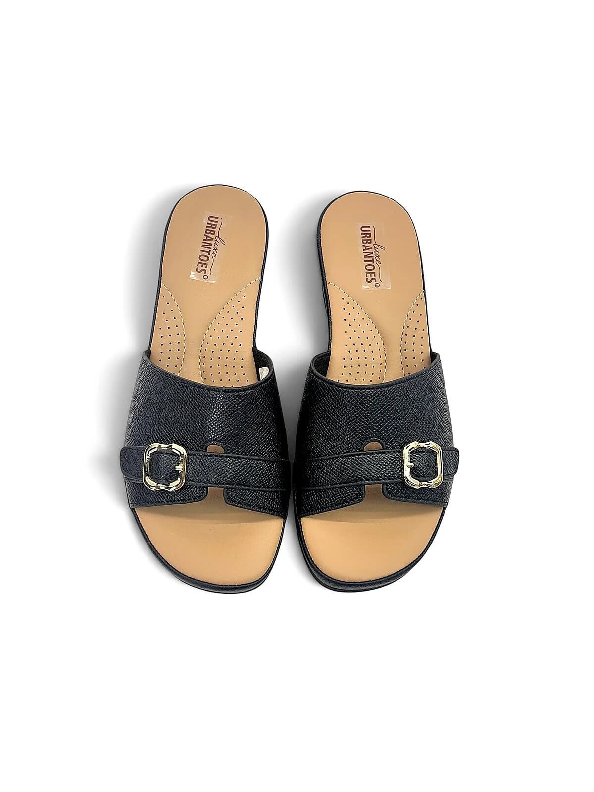 Black Wedge Sandals for Women Daily Wear | UrbanToes