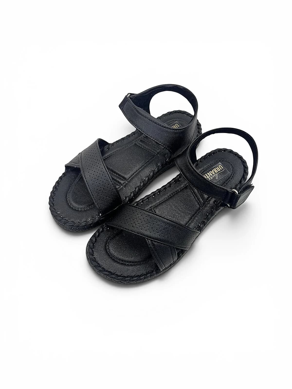 Black Comfort Sandals for Women with Adjustable Ankle Strap | UrbanToes