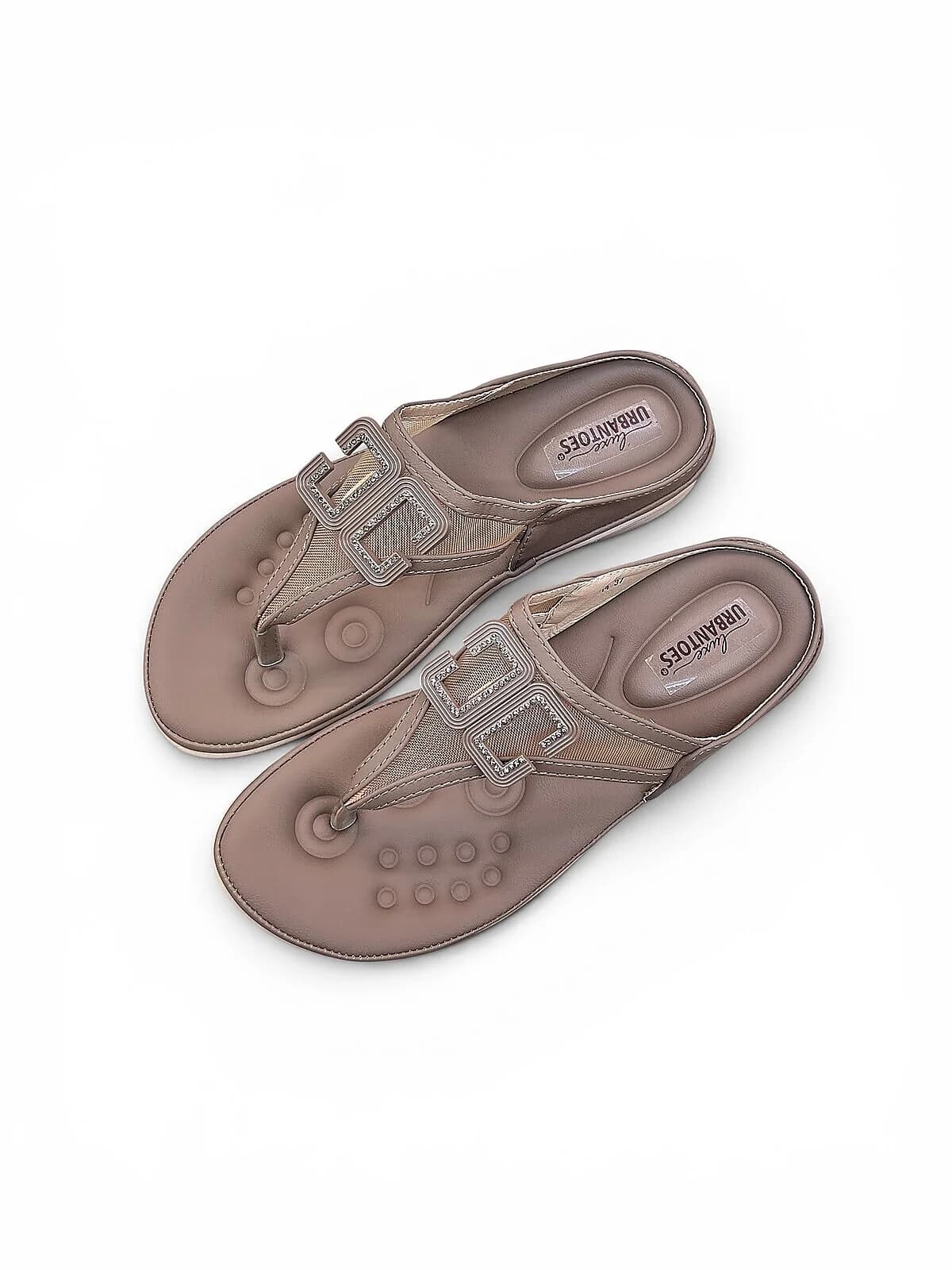 Brown Platform Toe-Post Sandals for Women