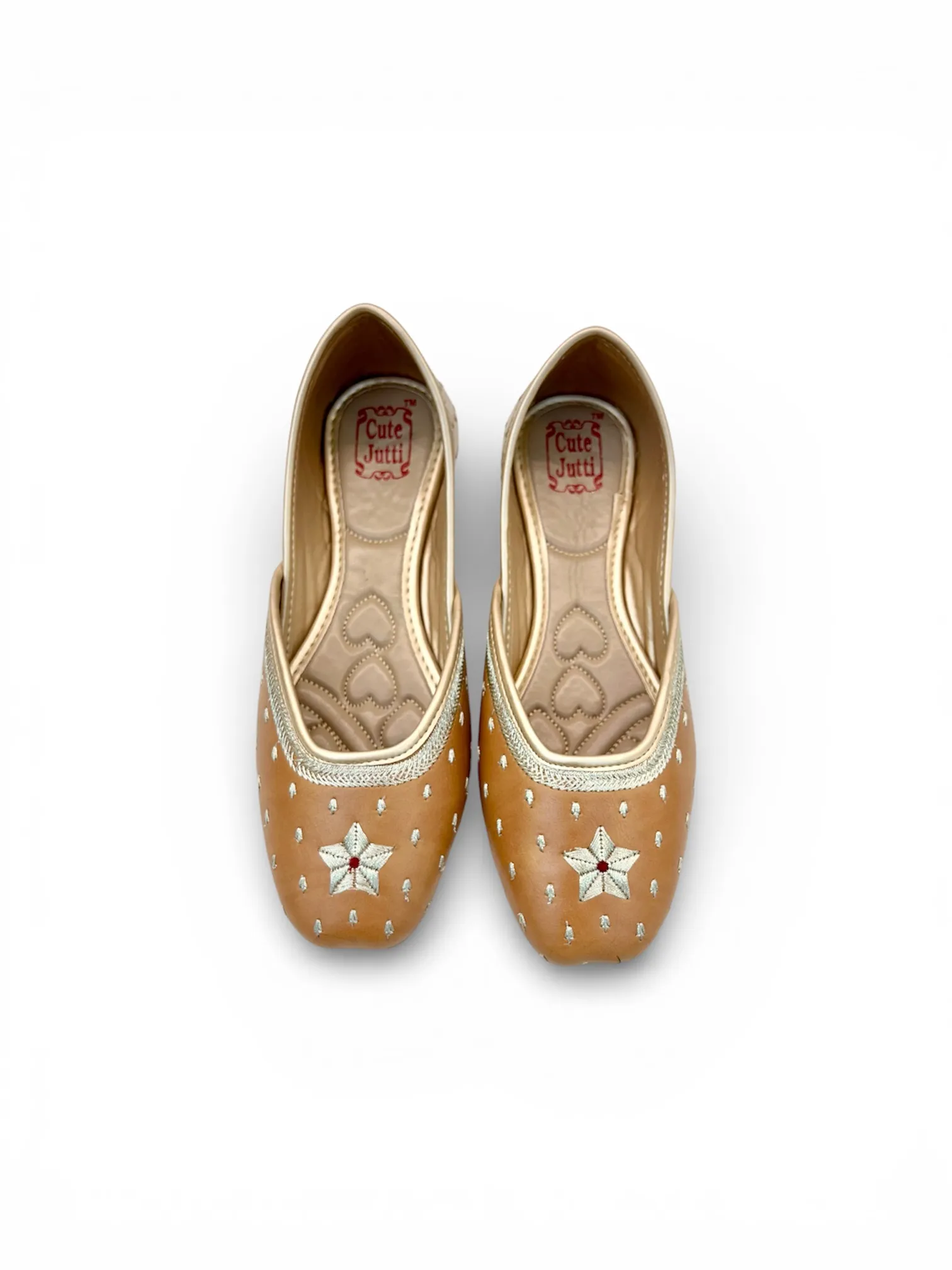 Women’s Brown Handcrafted Punjabi Jutti with Silver Motifs - UrbanToes