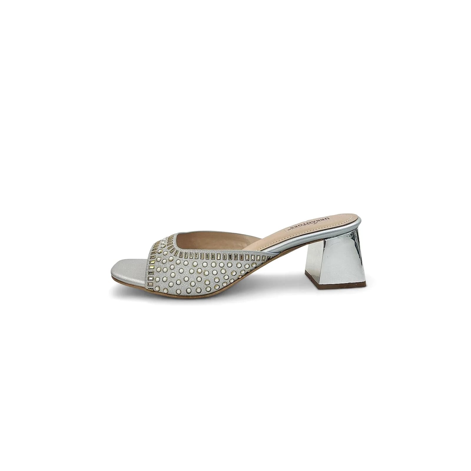 Silver Embellished Block Heel Sandals for Women – Urbantoes - UrbanToes