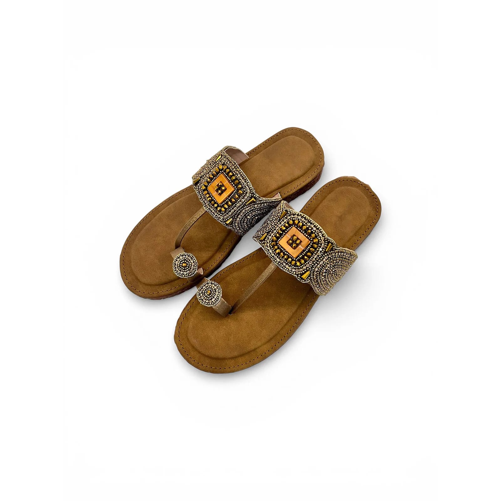 Embellished Toe Ring Ethnic Flat Sandals for Women β Urbantoes - UrbanToes