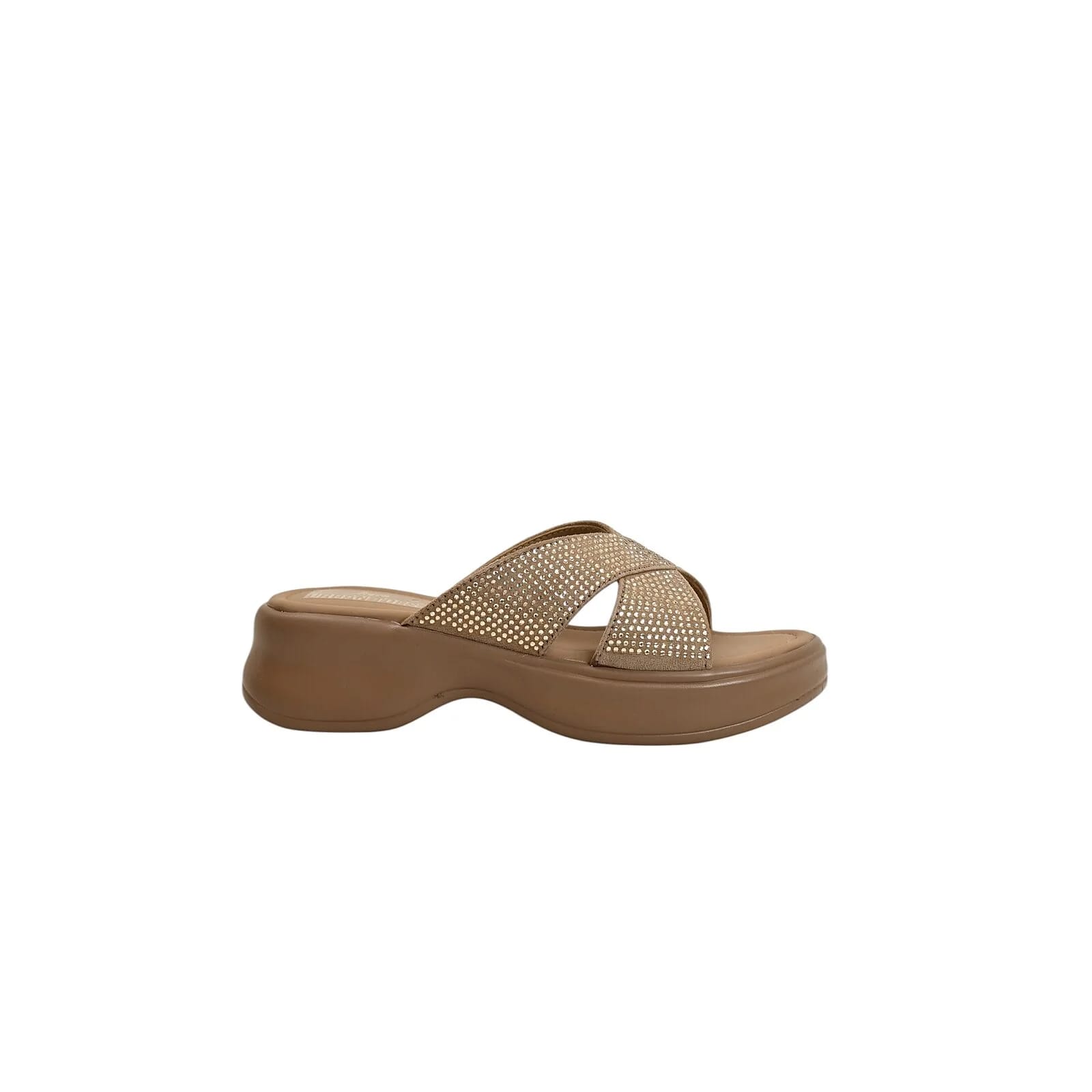 Brown Embellished Platform Slide for Women β Comfort Daily Wear - UrbanToes