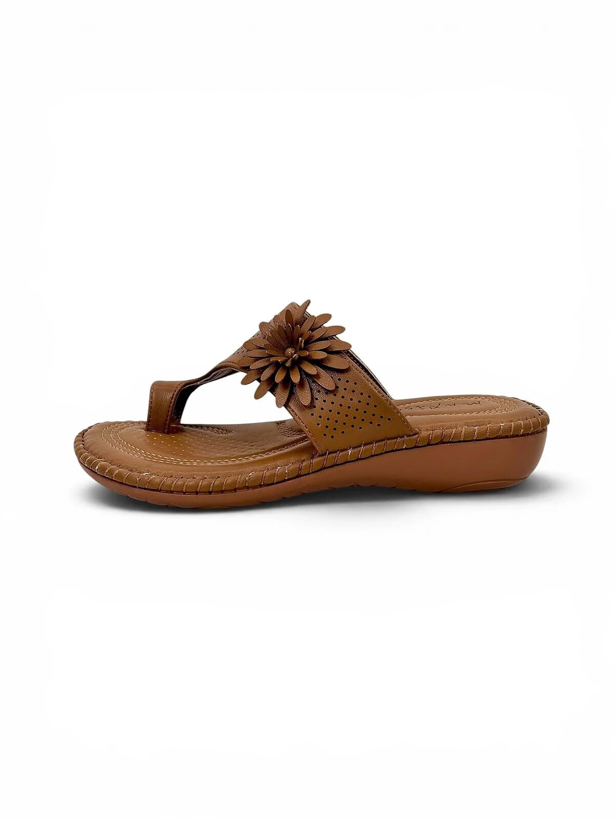 Brown Comfort Toe Ring Sandals for Women with Floral Detail | Urbantoes - UrbanToes