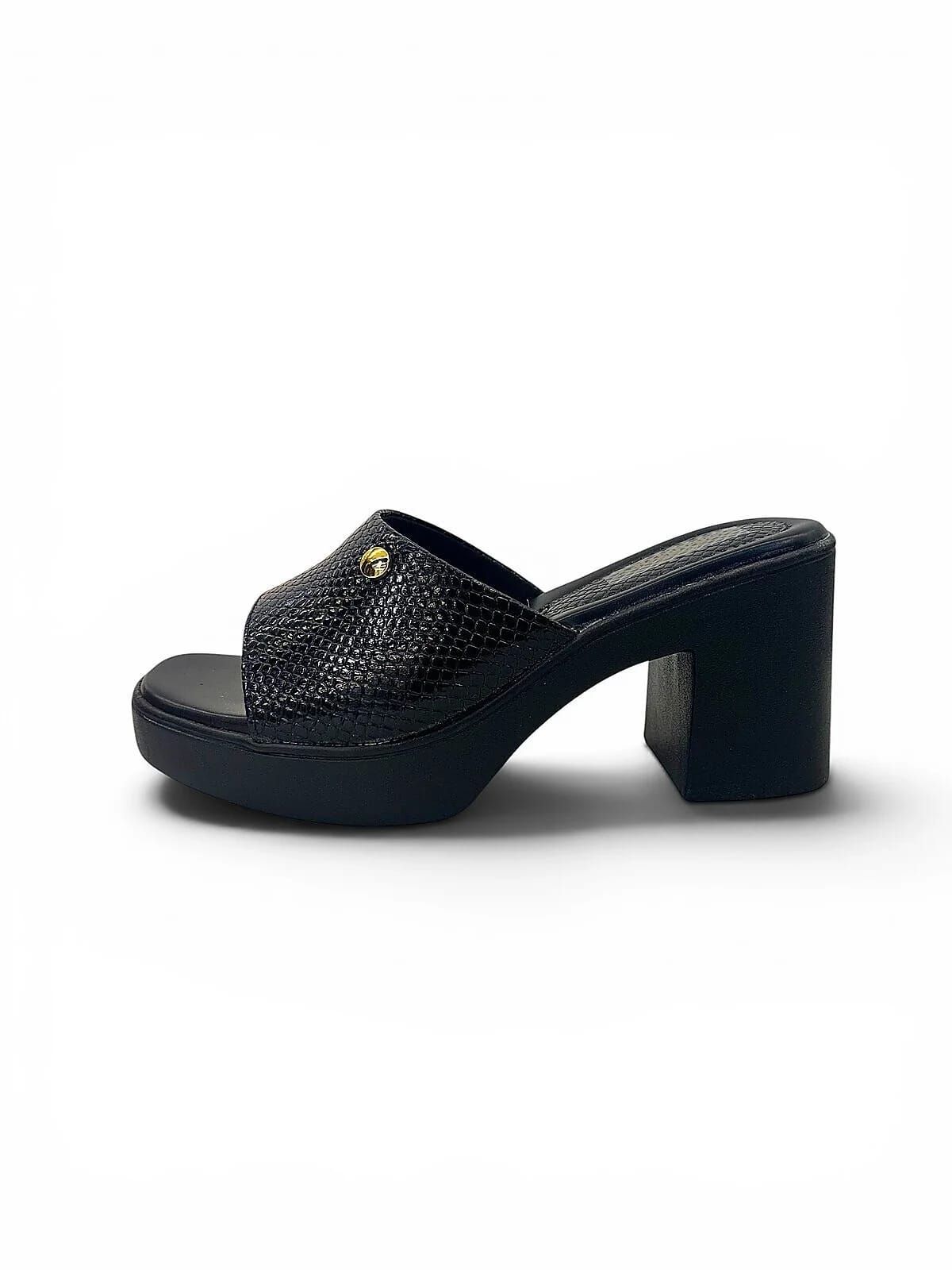 Black Platform Block Heel Mules for Women | UrbanToes - UrbanToes
