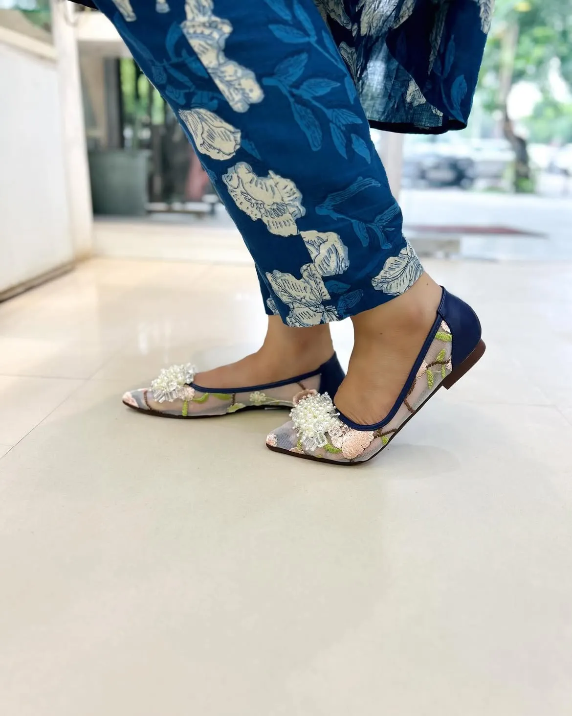 Pearl ballerina Blue - UrbanToes