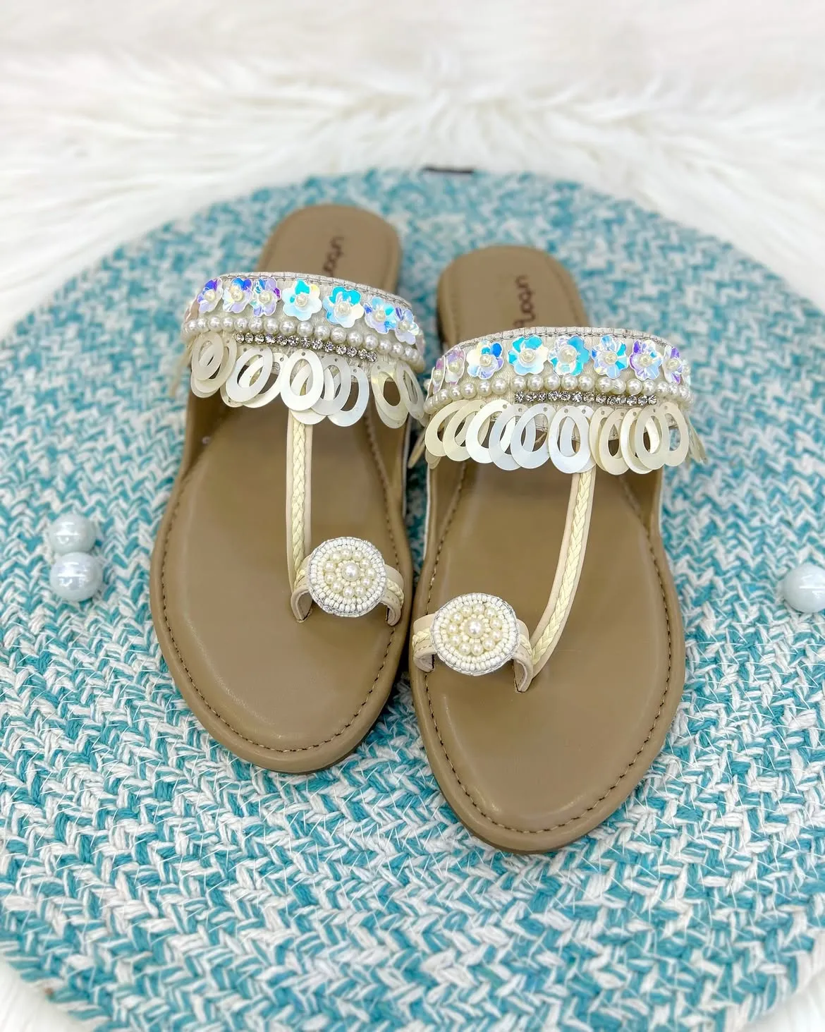 Handmade Kolhapuri Flats Sequin - UrbanToes