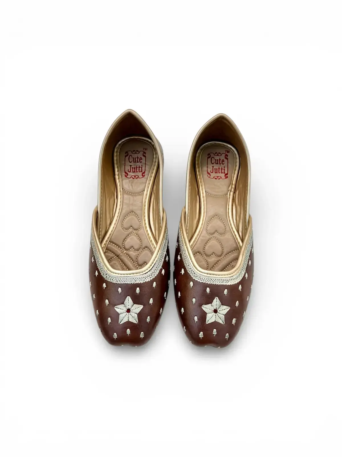 Women’s Dark Brown Handcrafted Punjabi Jutti with Silver Motifs - UrbanToes