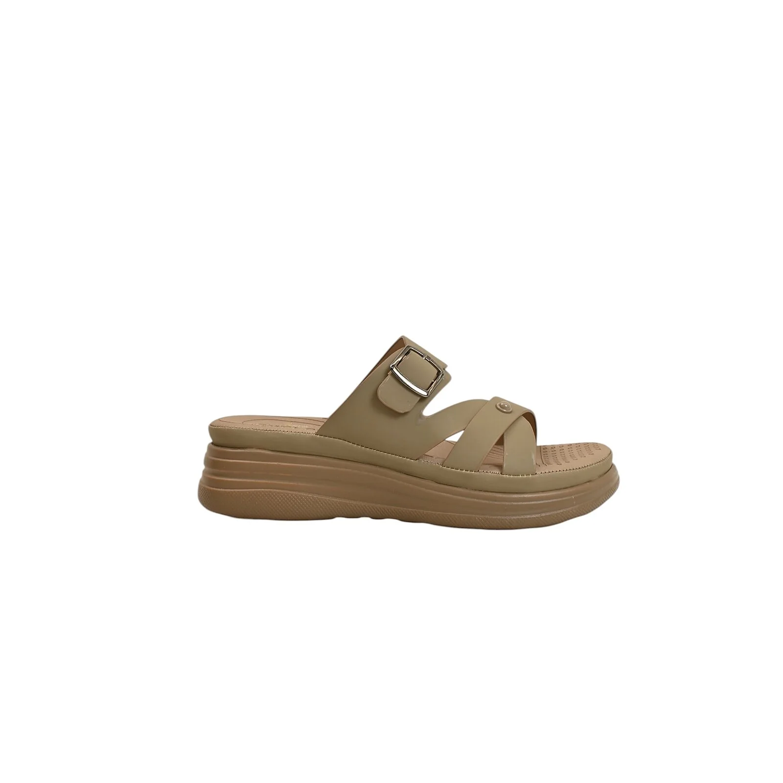 Khakhi Multi Strap Platform Sandals for Women – Vegan Leather Comfort Wear
