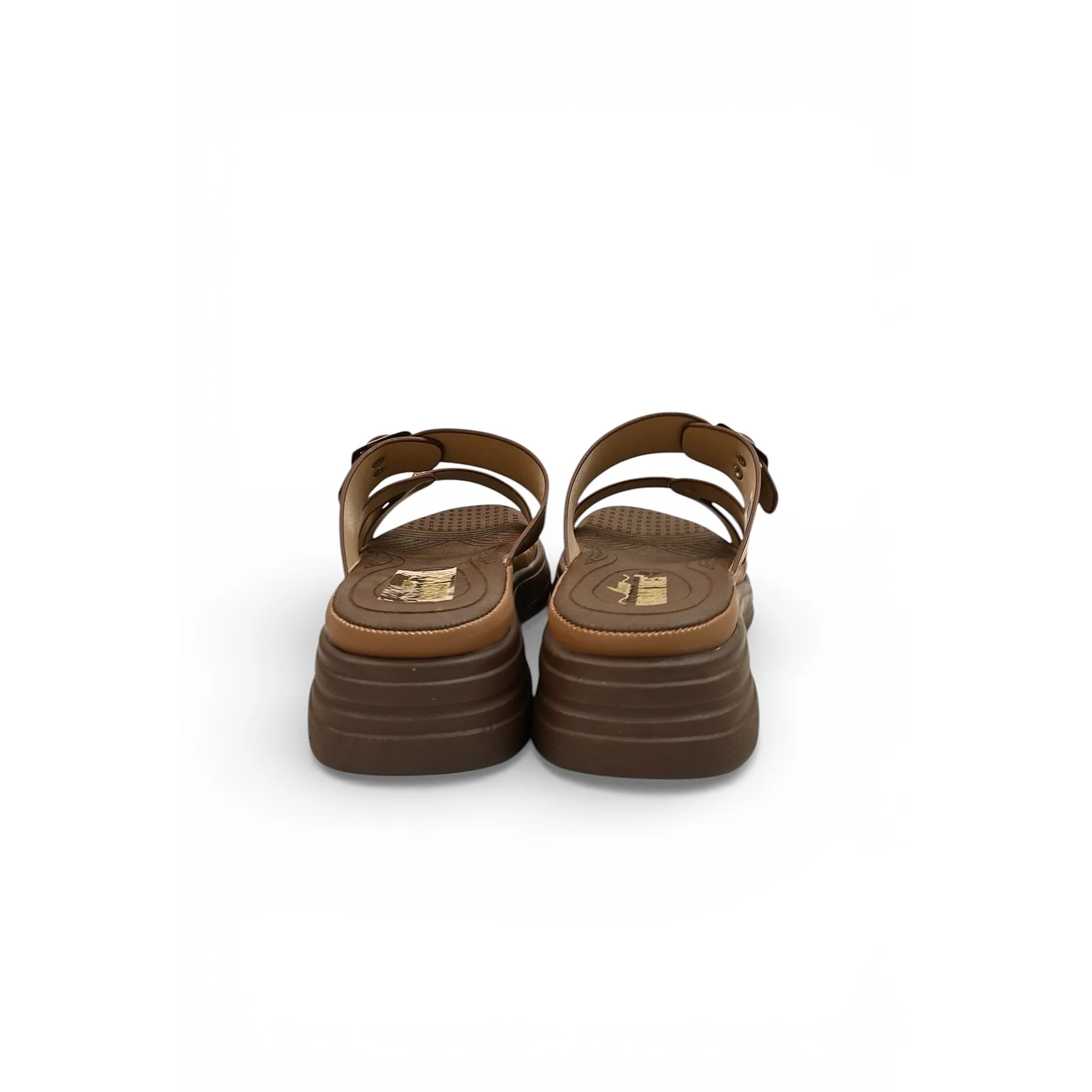 Brown Multi Strap Platform Sandals for Women – Vegan Leather Comfort Wear