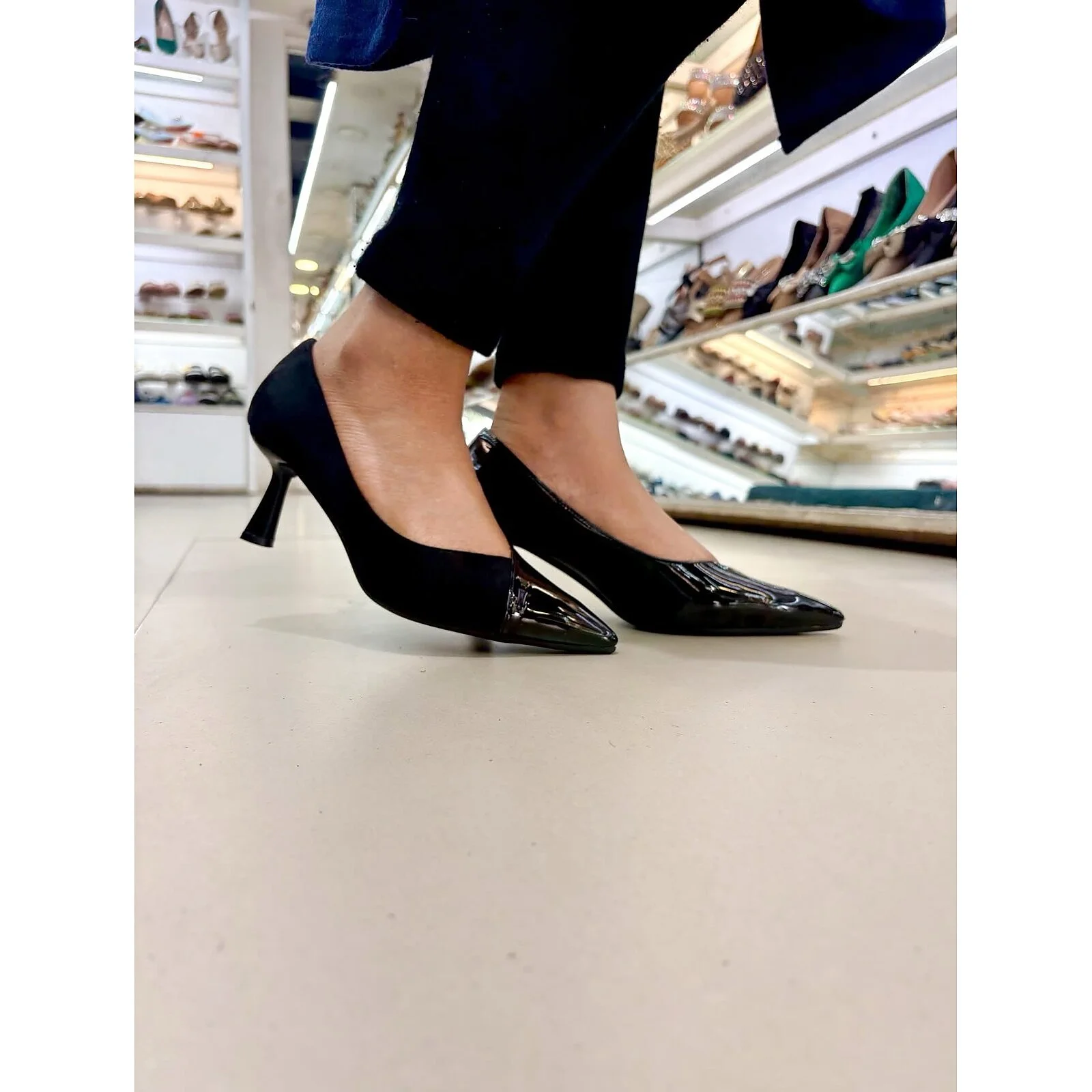Black Pointed Toe Heels for Women β Suede & Patent Formal Pumps - UrbanToes