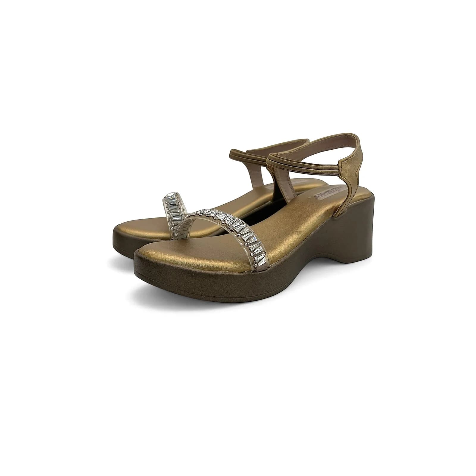 Copper Embellished Wedge Sandals for Women – Festive Platform Heels