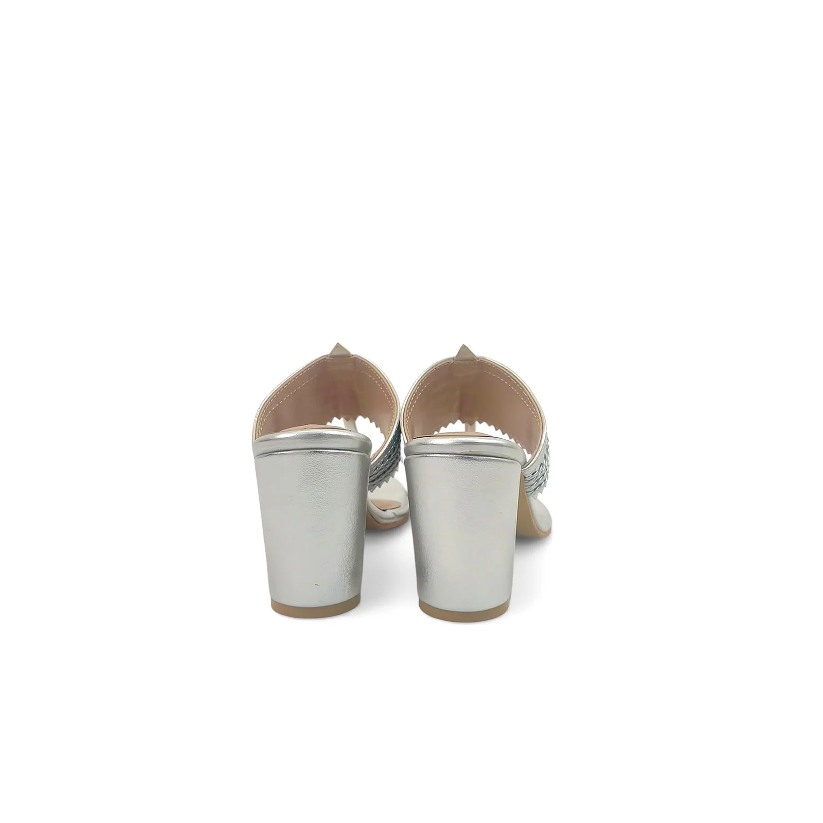 Silver Kolhapuri Block Heel Slipper for Women – Urbantoes