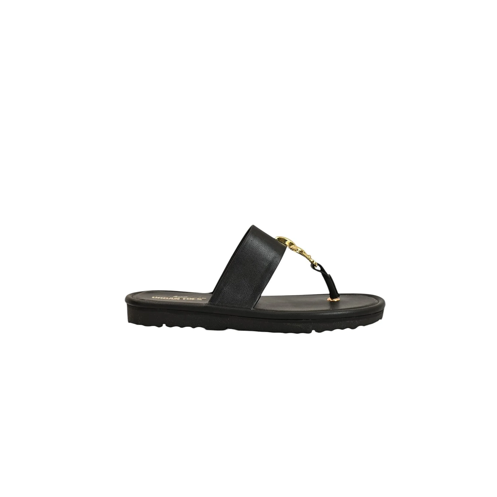 Black Buckle Flat Slippers Women โ Vegan Leather Daily Wear - UrbanToes