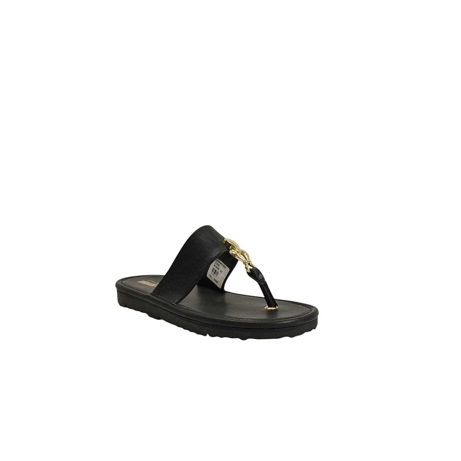 Black Buckle Flat Slippers Women – Vegan Leather Daily Wear