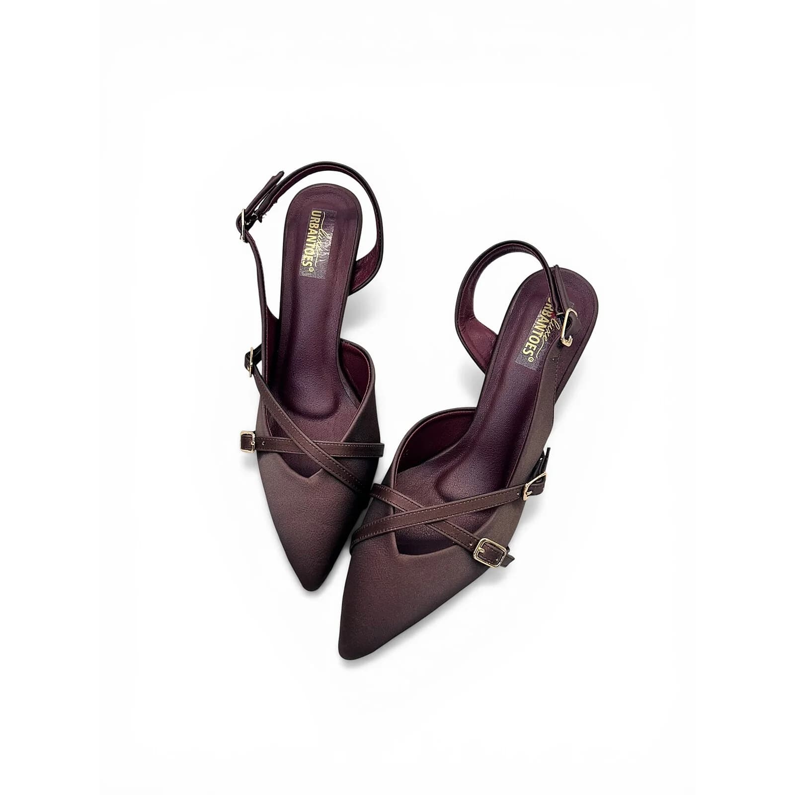 Cherry Pointed Toe Slingback Kitten Heels for Women โ Urbantoes India