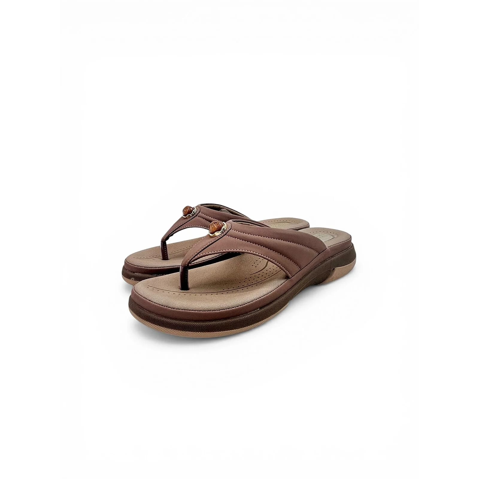 Brown Cushioned Toe-Post Comfort Sandals for Women – Urbantoes - UrbanToes