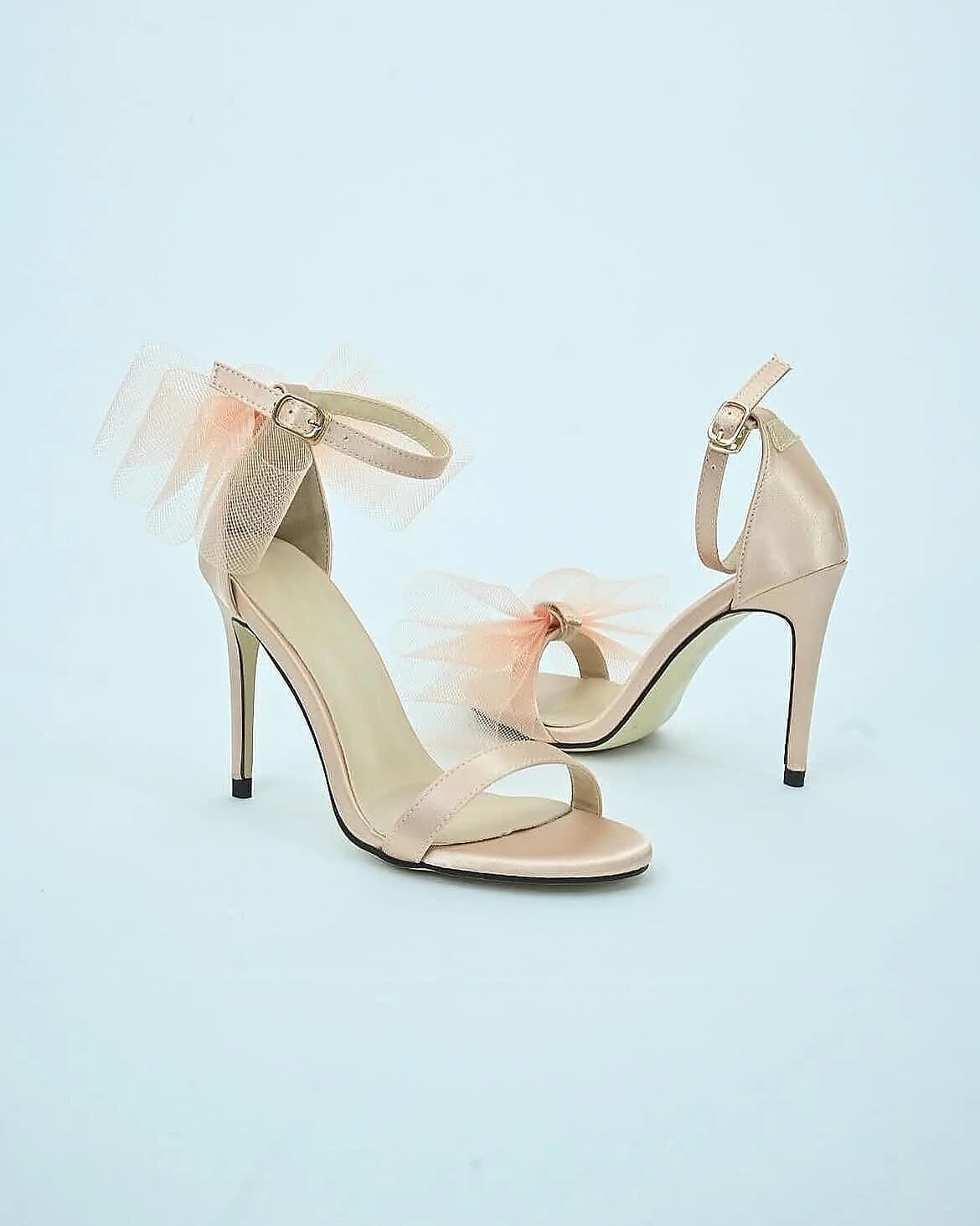 Rosegold Bow Stiletto Heels for Women Party Wear | UrbanToes