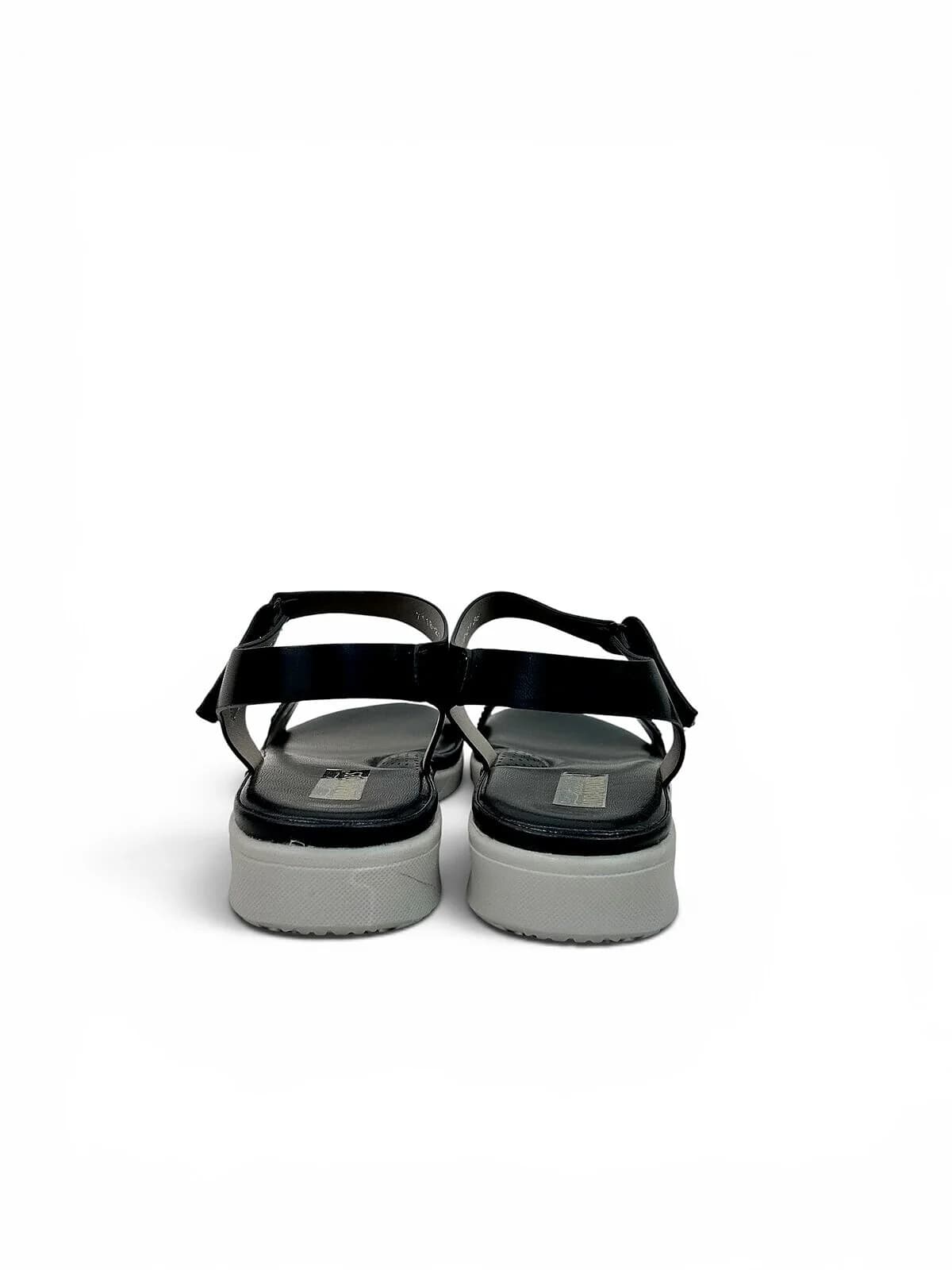 Black Comfort Wedge Sandals for Women with Rhinestone Strap | UrbanToes